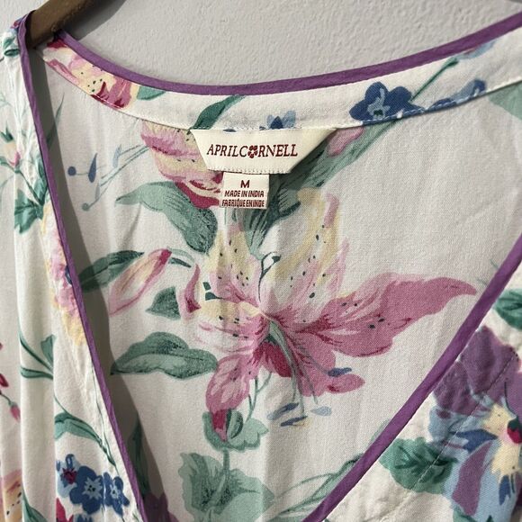 April Cornell Floral Maxi Dress - Cream and Multicolor - Picture 3 of 8